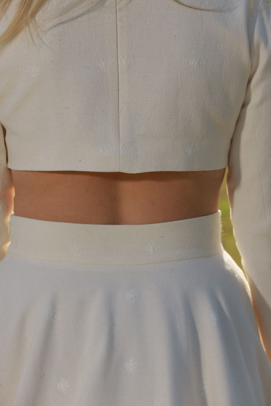 Üç Mercimek Desen Ehram Crop Top