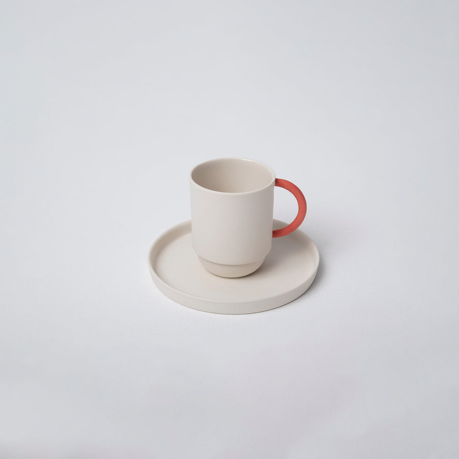 Tonsurton Mini Kırmızı Porselen Fincanı & Tabağı