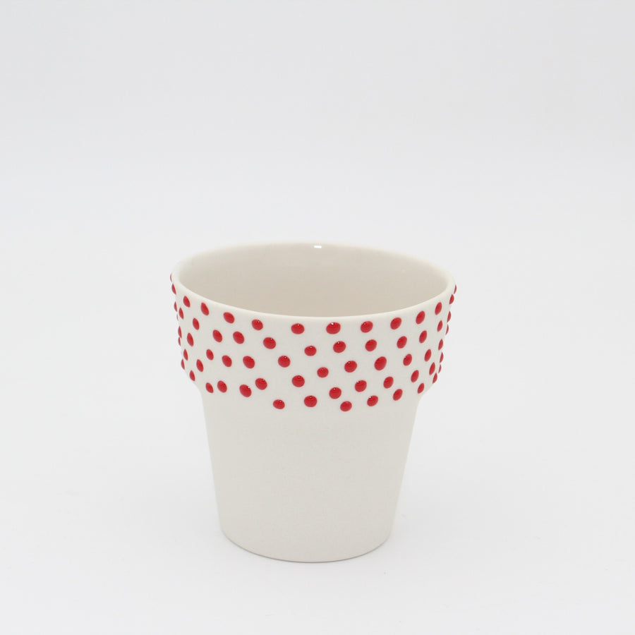 Minnie Beyaz Kırmızı Noktalı Porselen Espresso Bardağı