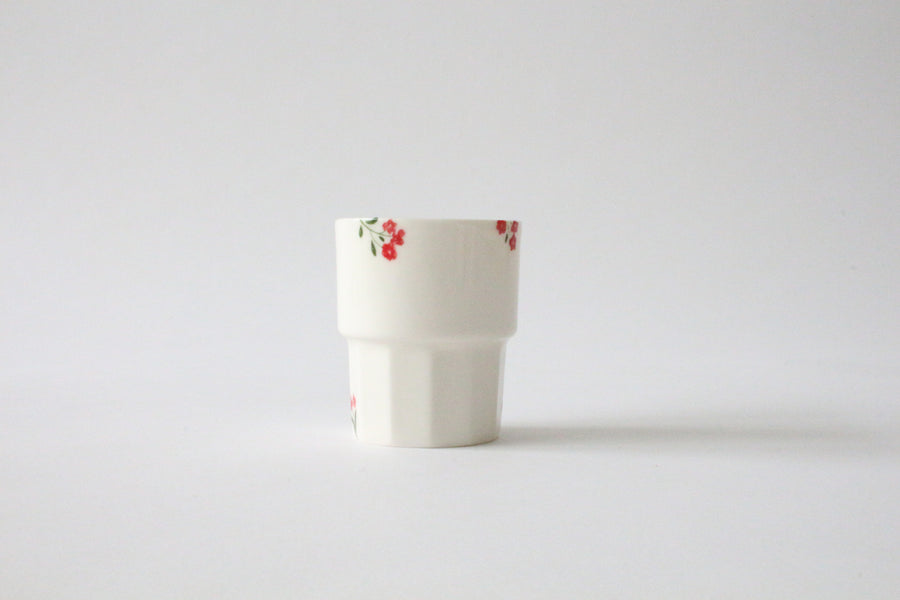 Fine Flower Beyaz Porselen Espresso Bardağı