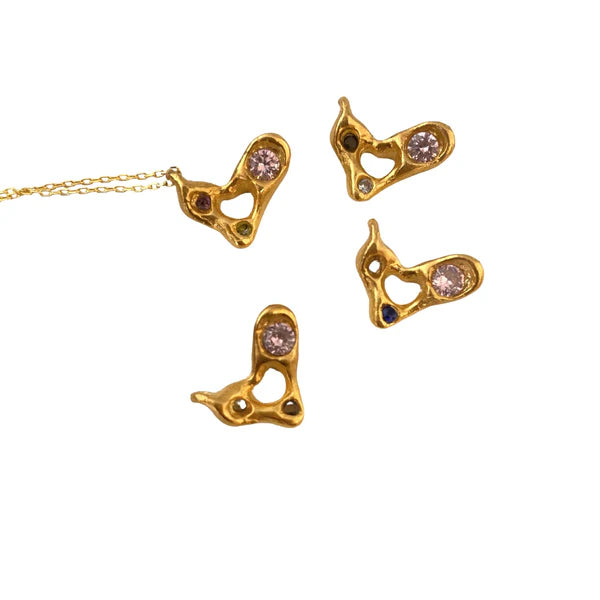 Heart to Heart Altın Kaplama Pink Kolye