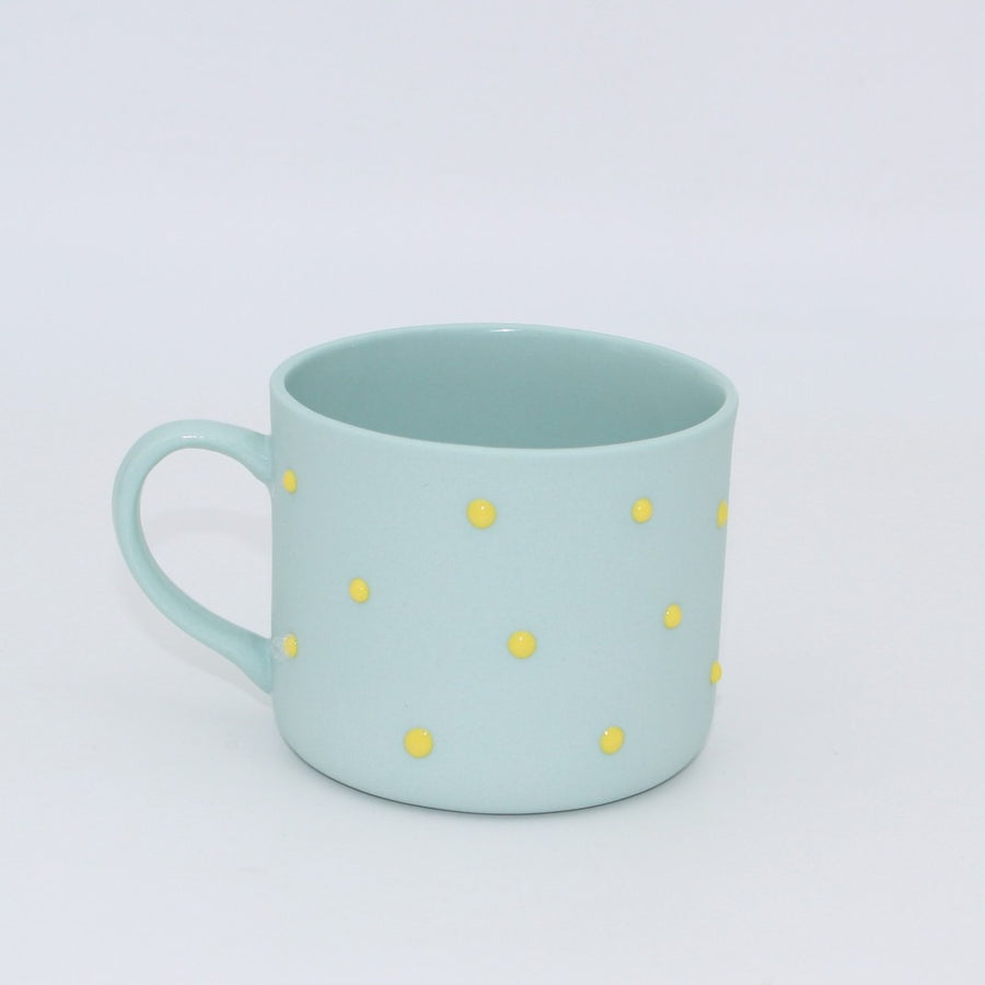 Luna Mint Sarı Noktalı Porselen Kupa
