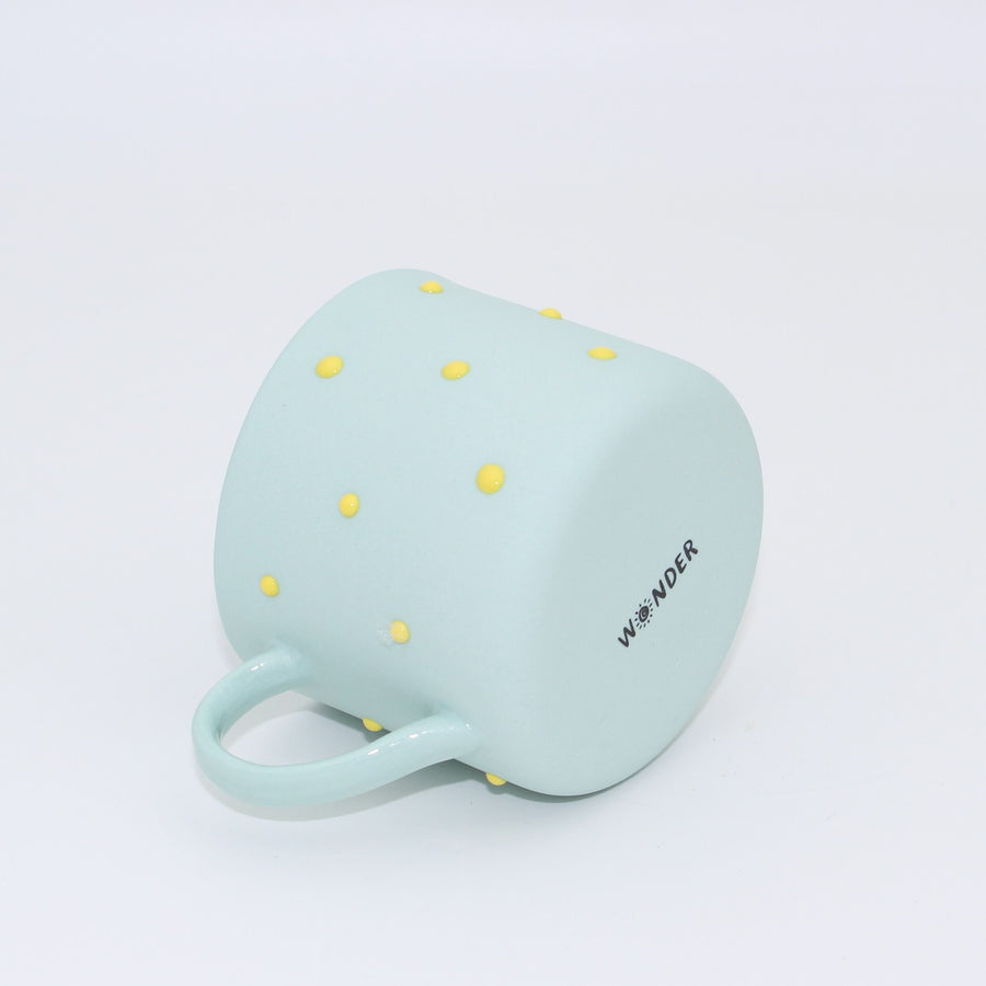 Luna Mint Sarı Noktalı Porselen Kupa