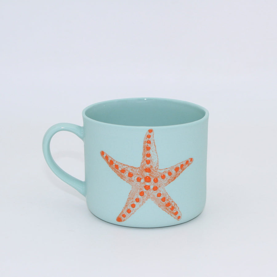 Luna Mint Turuncu Denizyıldızı Porselen Kupa