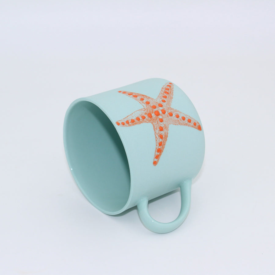 Luna Mint Turuncu Denizyıldızı Porselen Kupa