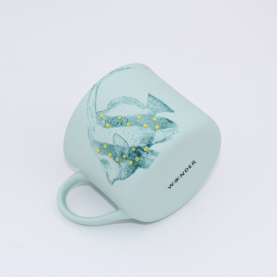 Luna Mint Koyu Mint Balıklı Porselen Kupa