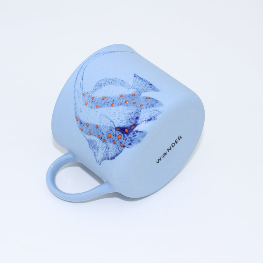 Luna Mavi Lacivert Balıklı Porselen Kupa