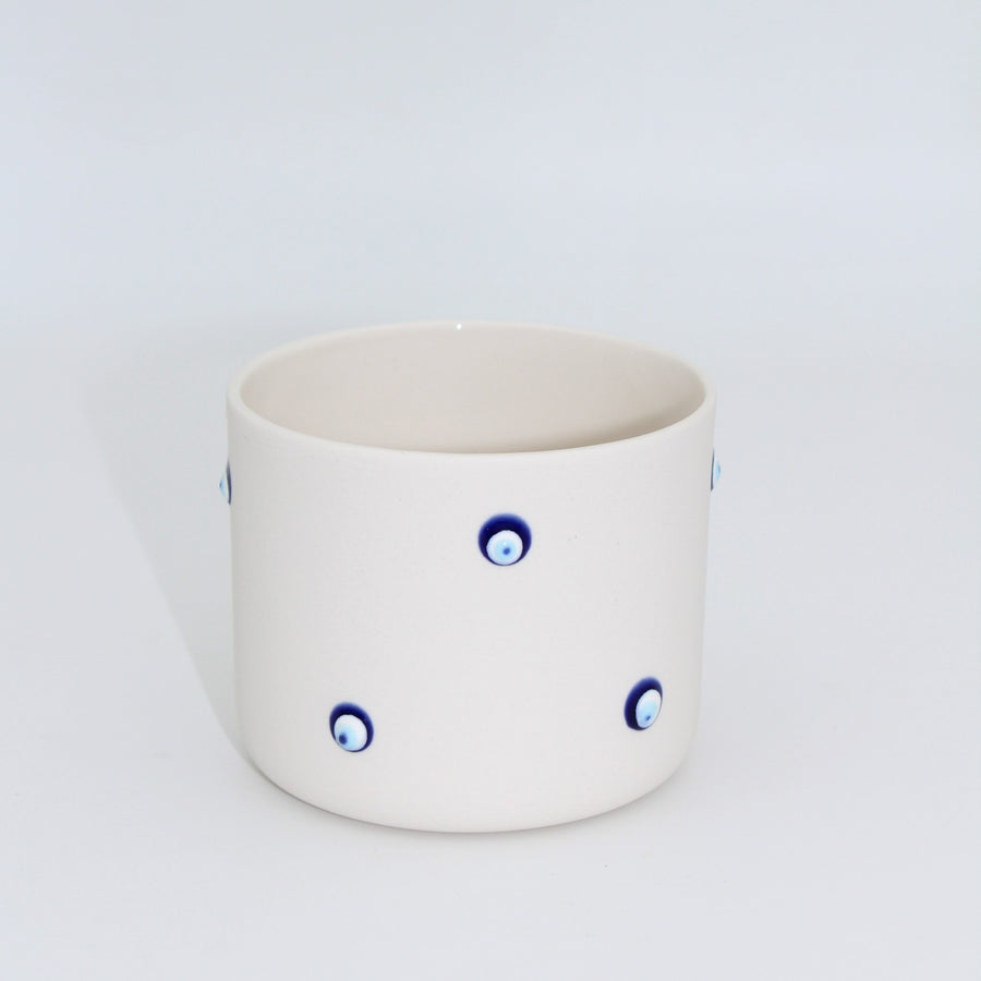 Luna Beyaz Nazar Boncuklu Porselen Bardak