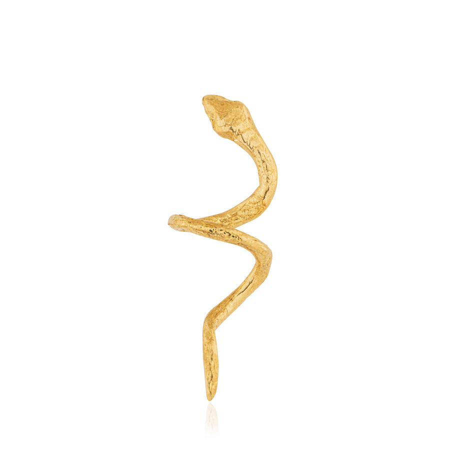 Curled Snake Altın Kaplama Küpe