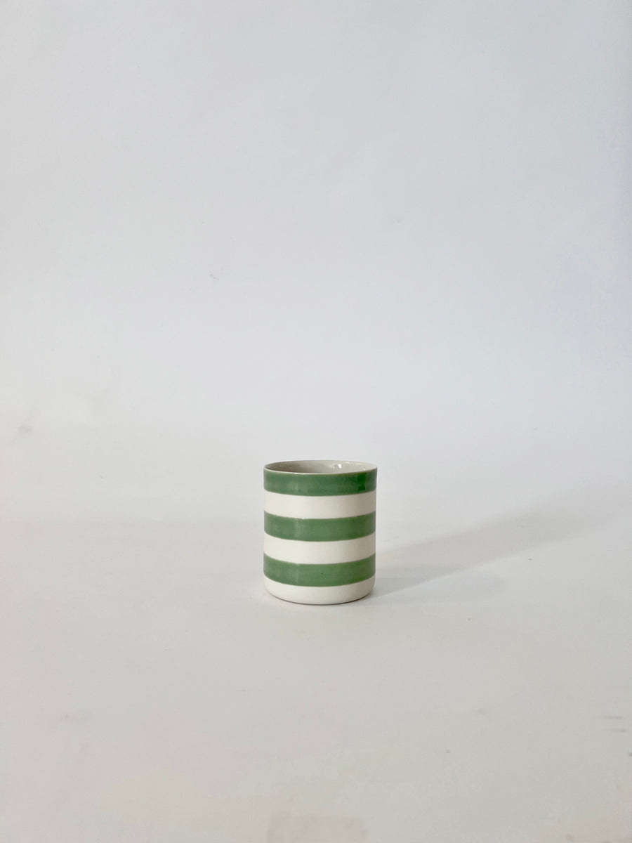 Striped Maxi Beyaz Yeşil Porselen Bardak