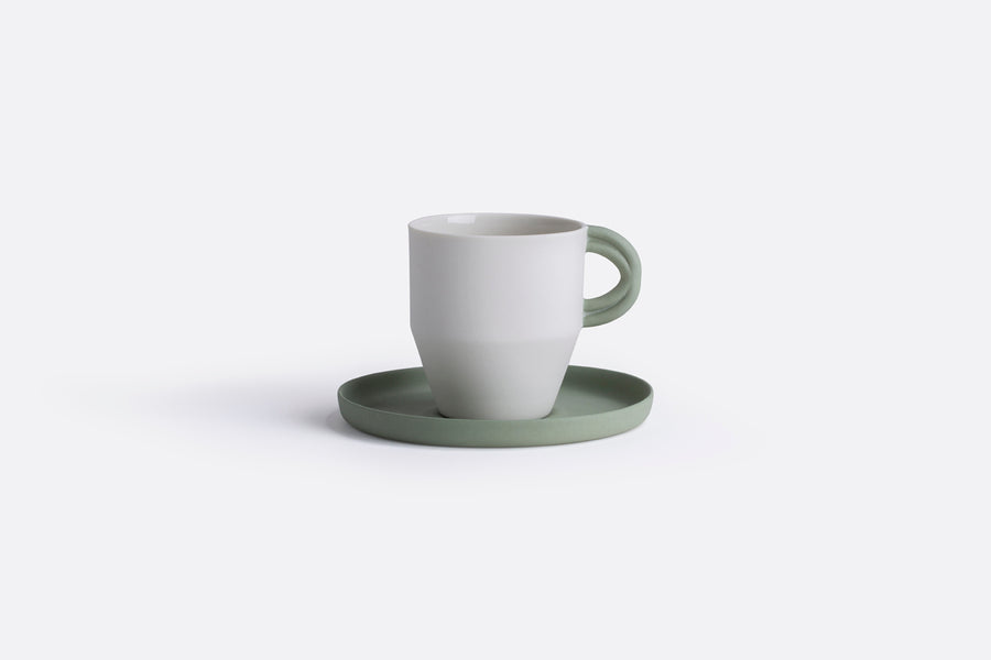 Vega Yeşil Porselen Kahve Fincan & Tabağı