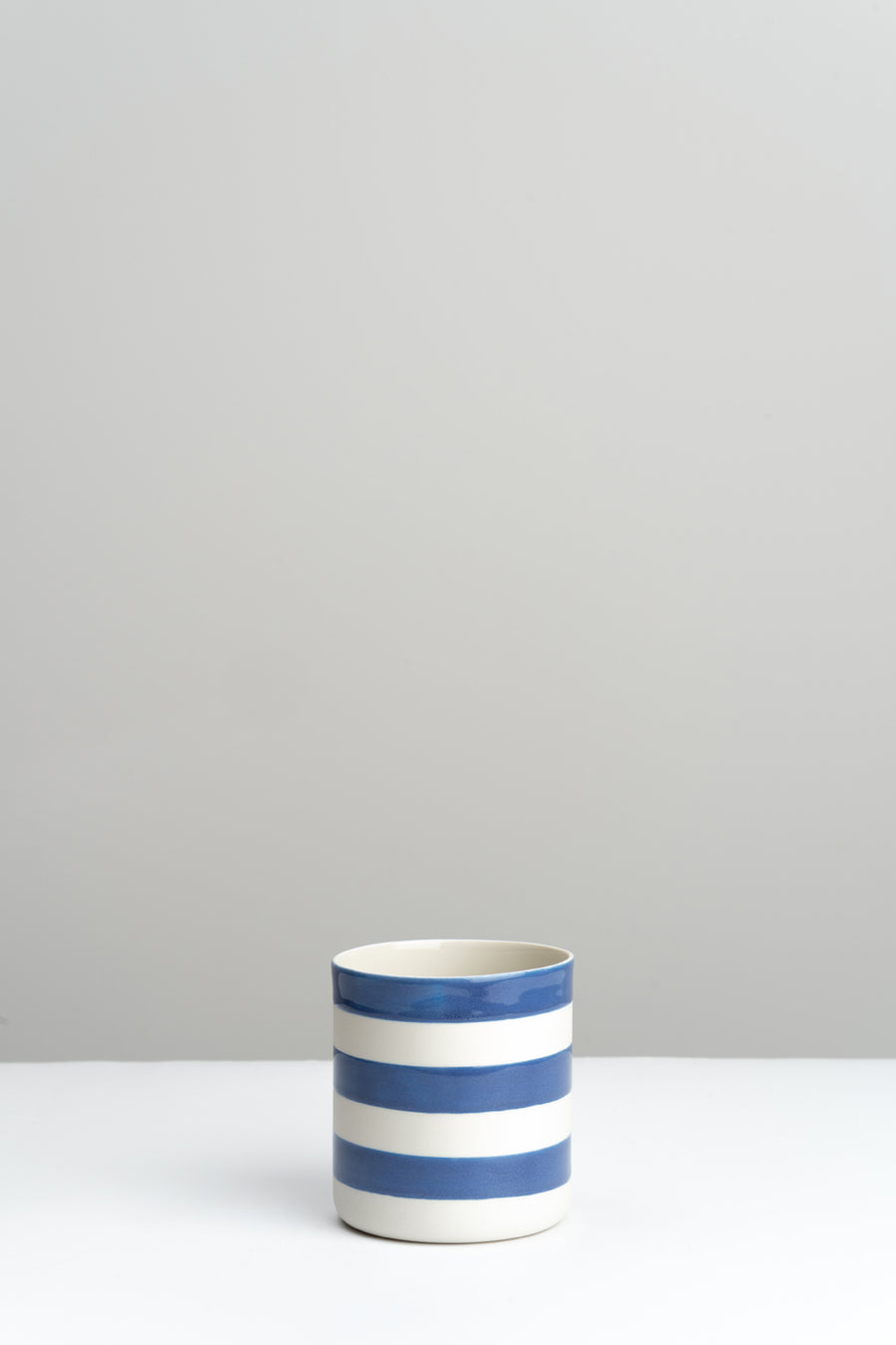 Striped Maxi Beyaz Kobalt Porselen Bardak